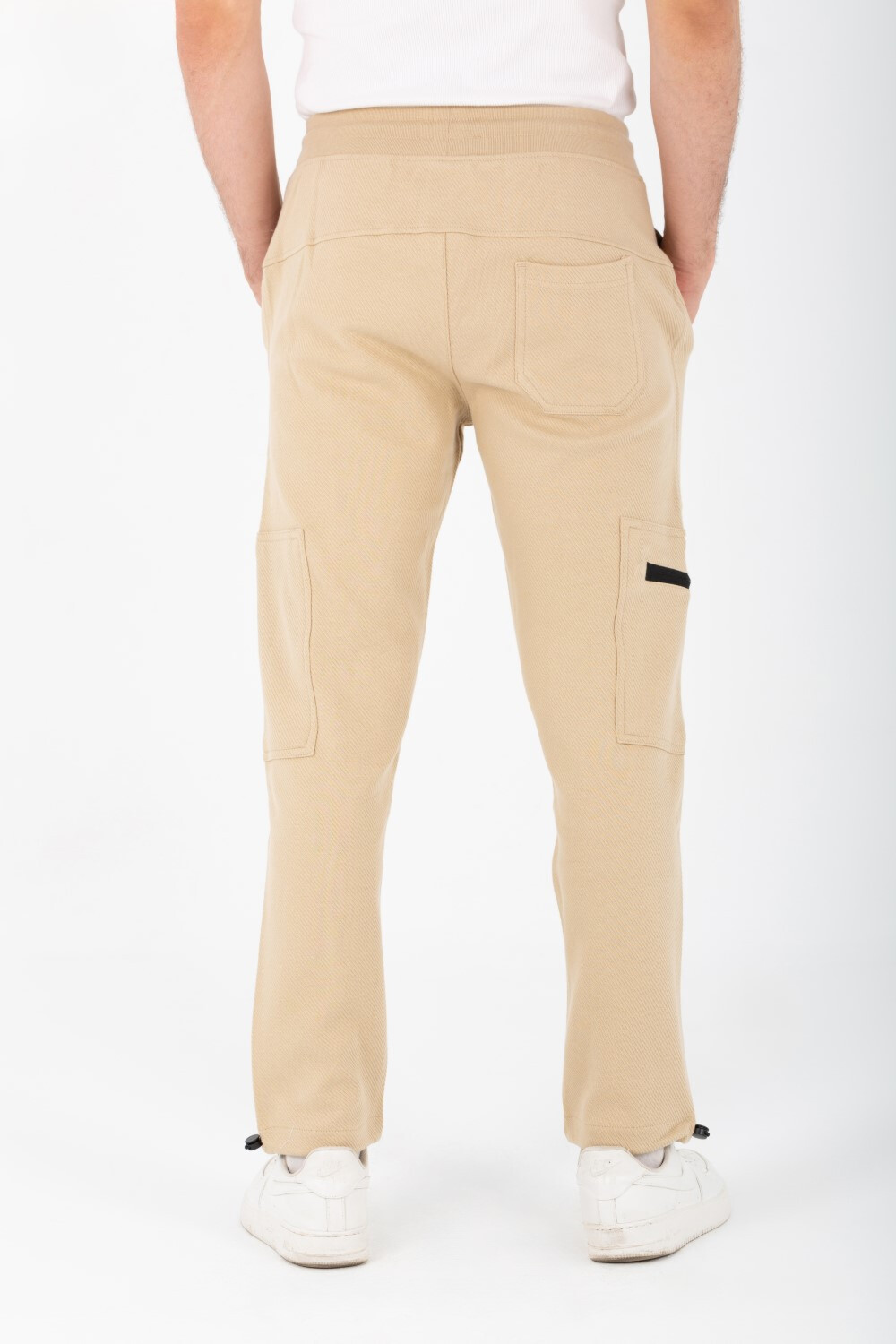Men's Sweatpants With Modern Side Pockets In Cotton Melton Material