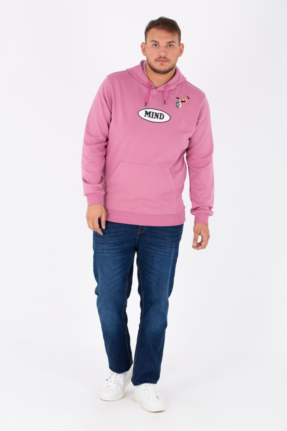 Men's Big Size Hoodie Sweatshirt With A Print On The Front And Back