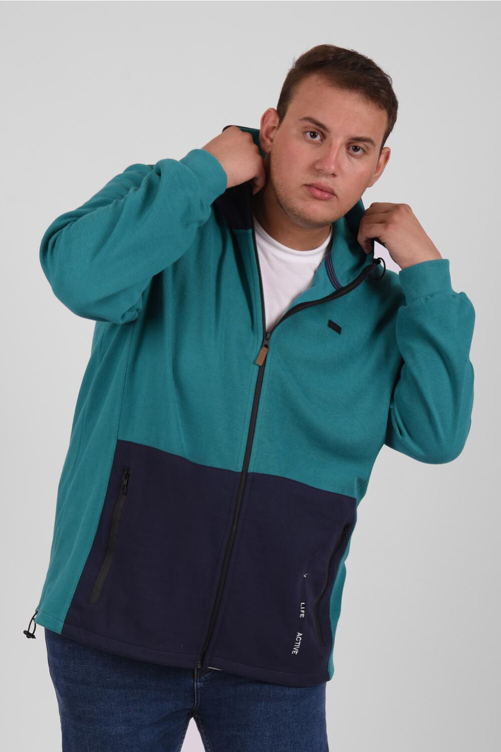 Men's Slim Fit Full Zipper Padded Soft Melton Multi Color Big Size Sweatshirt