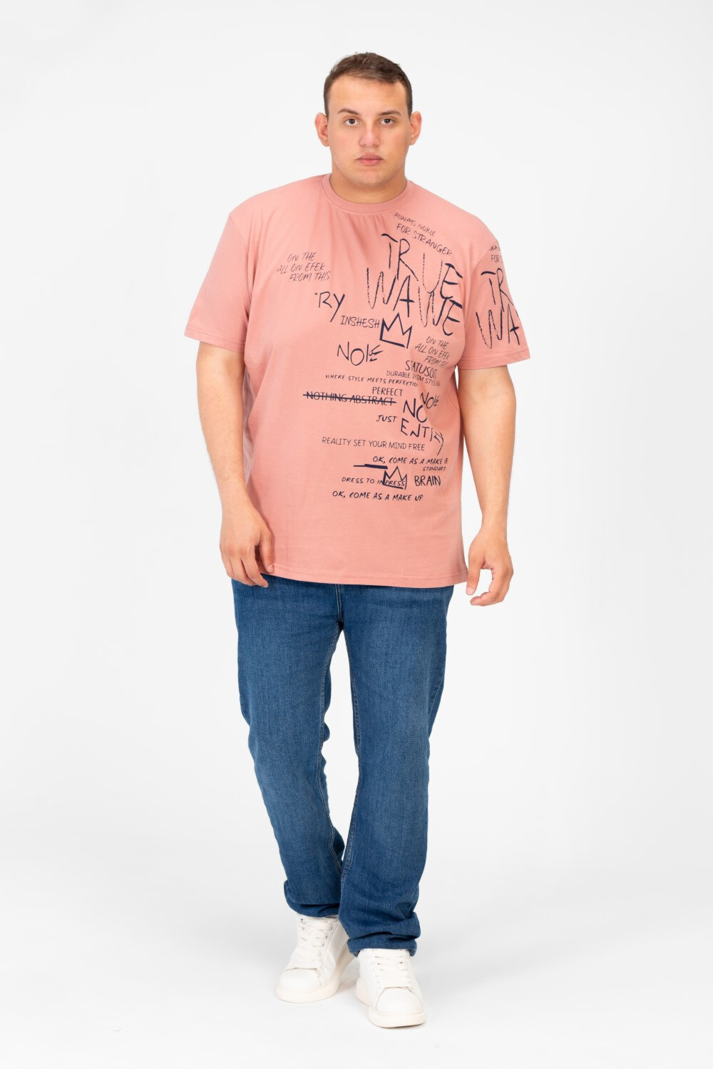 Men's Big Size Printed Round Neck Short Sleeve T-shirt