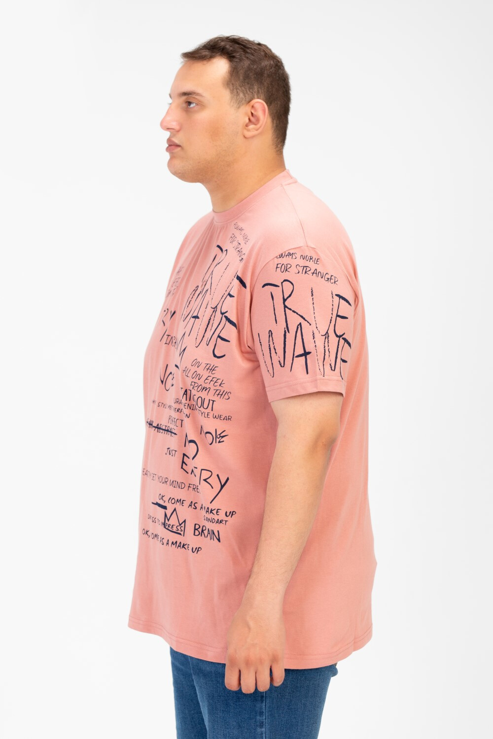 Men's Big Size Printed Round Neck Short Sleeve T-shirt