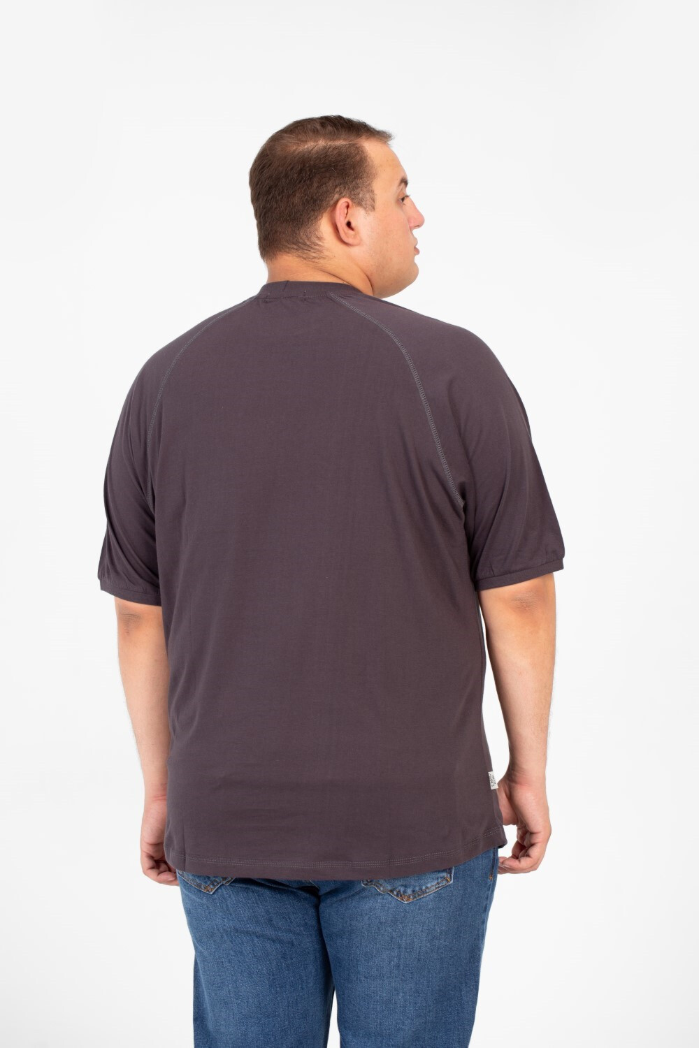 Men's Big Size Front Print T-shirt With Short Sleeves And A Round Neck