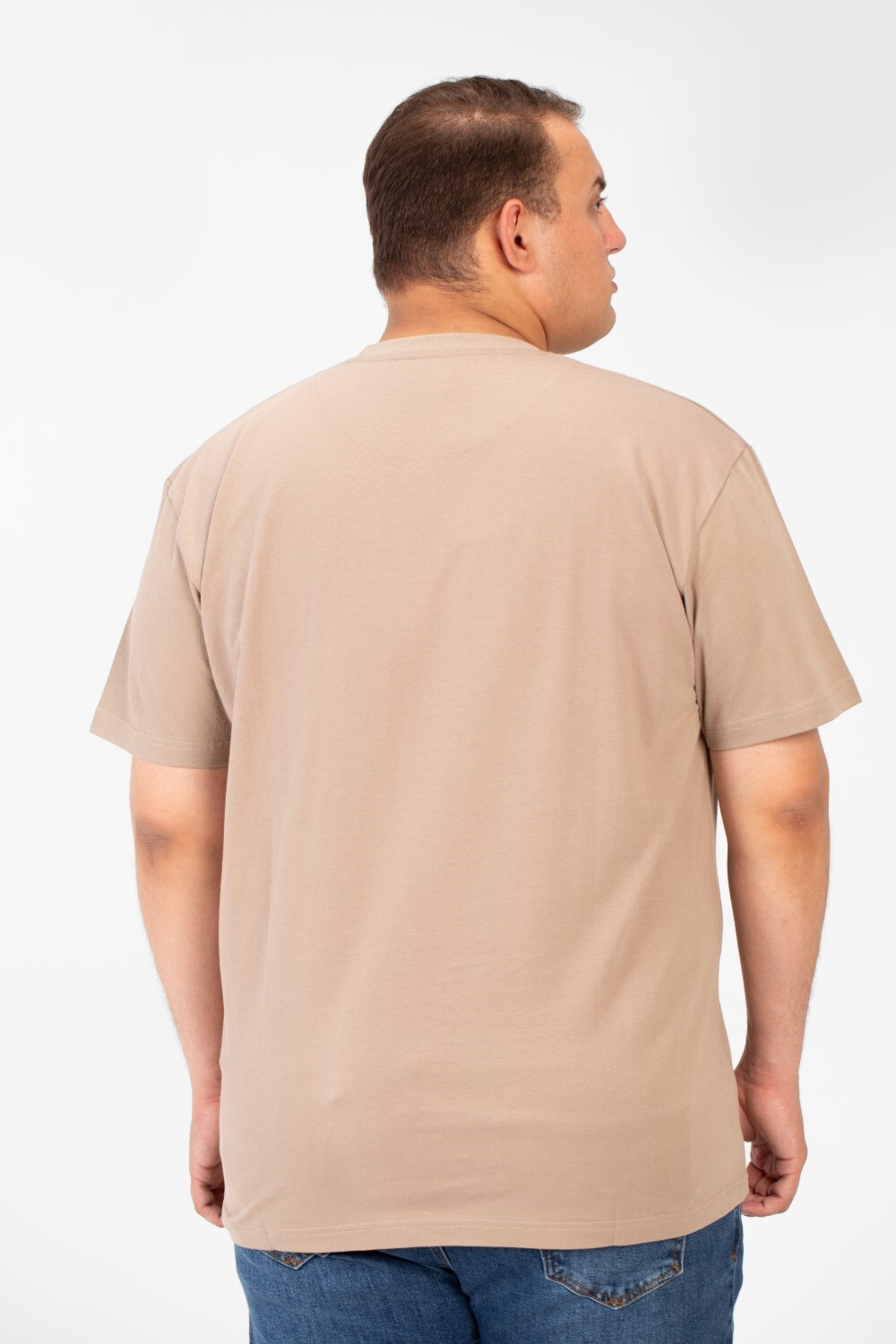 Men's Big Size Front Pocket Print T-shirt With Round Neck & Half Sleeves