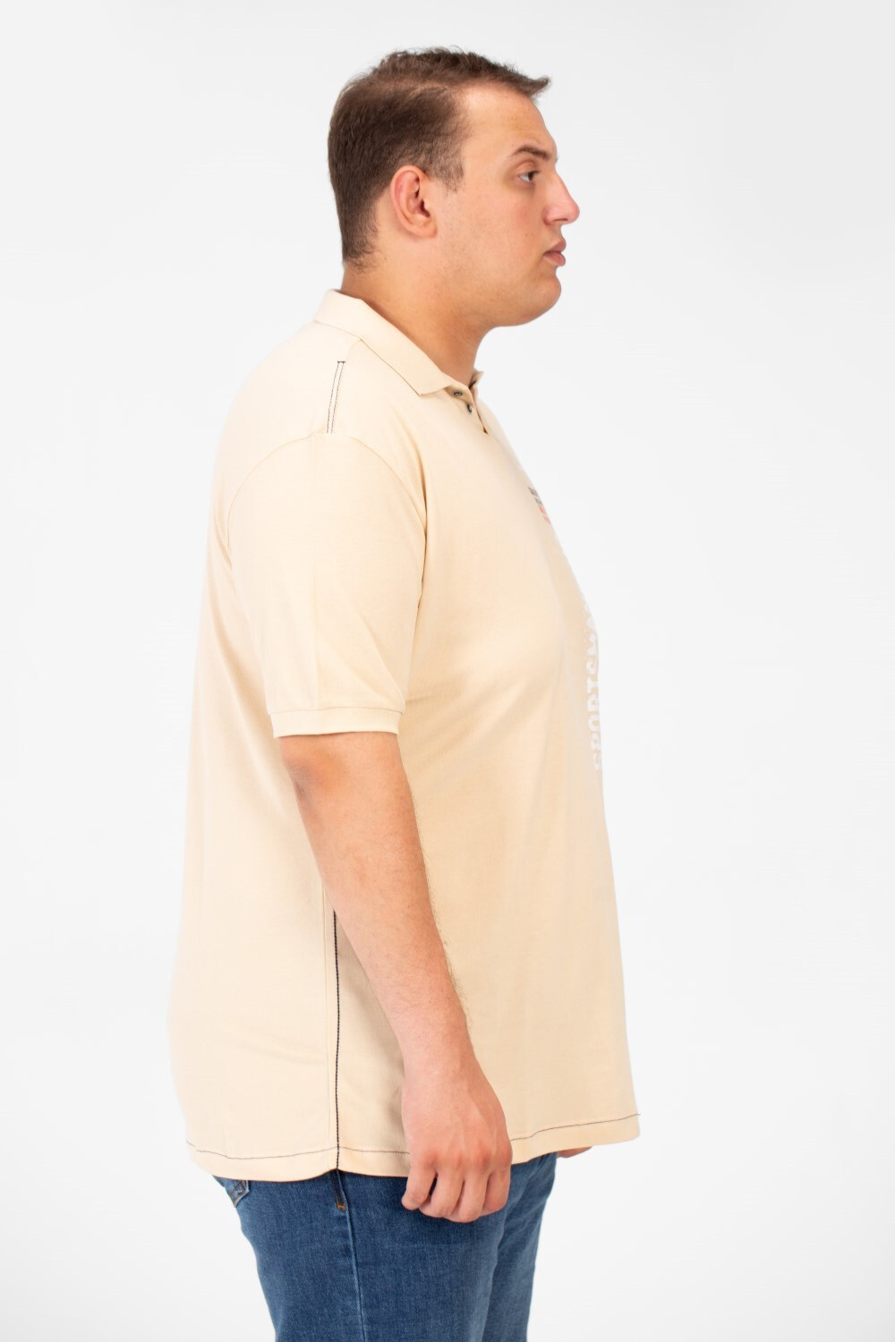 Men's Big Size Polo Short Sleeves T-Shirt Front Printed