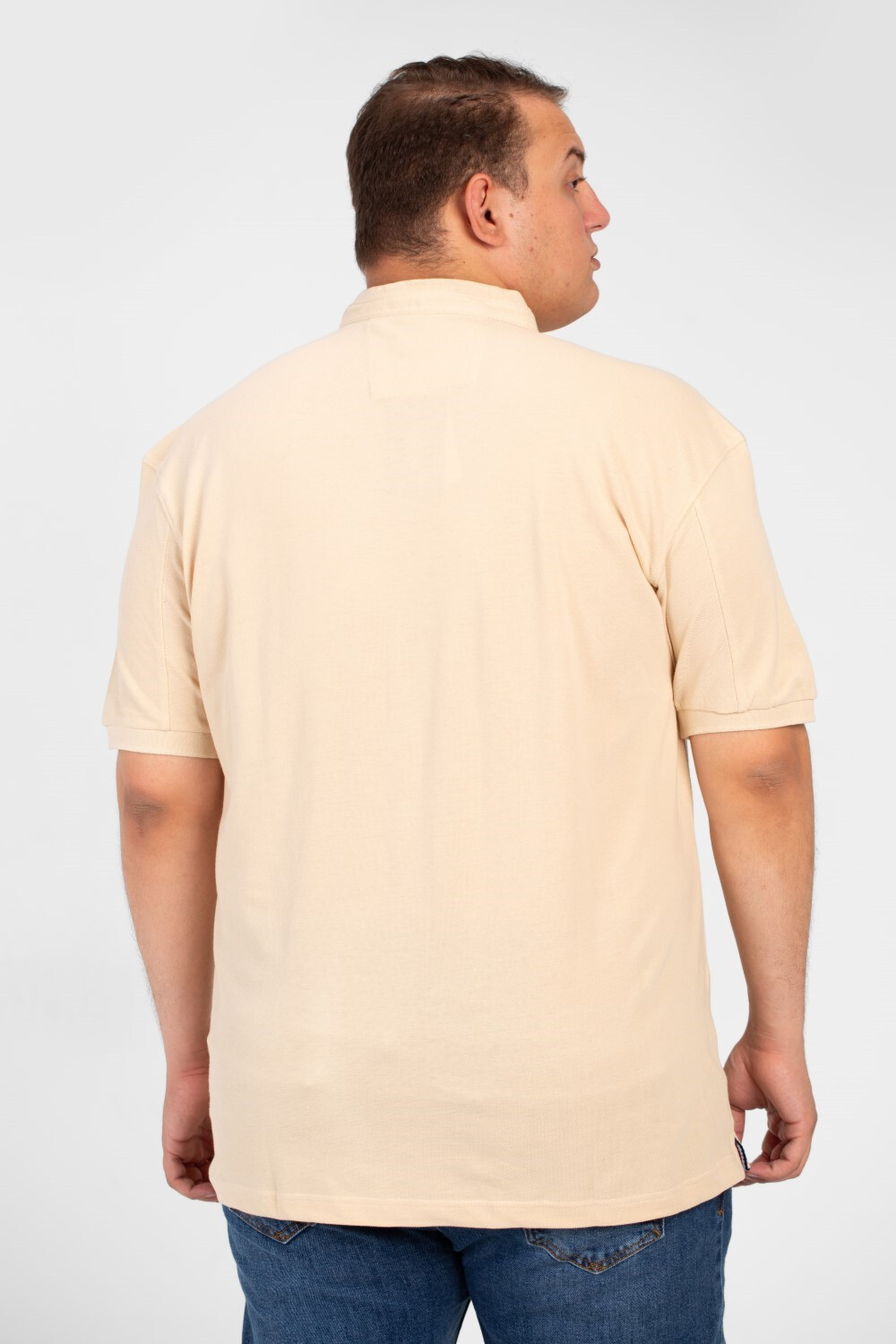 Men's Big Size Basic Polo Short Sleeves T-Shirt With Front Text Print