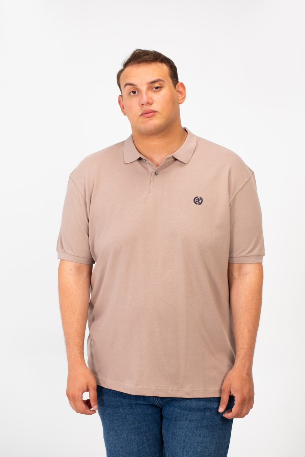 Men's Tomato Big Size Short Sleeve Polo T-Shirt With Basic Details