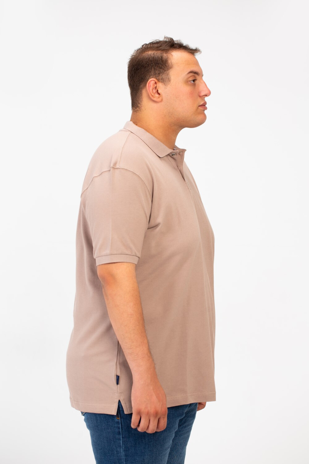 Men's Tomato Big Size Short Sleeve Polo T-Shirt With Basic Details