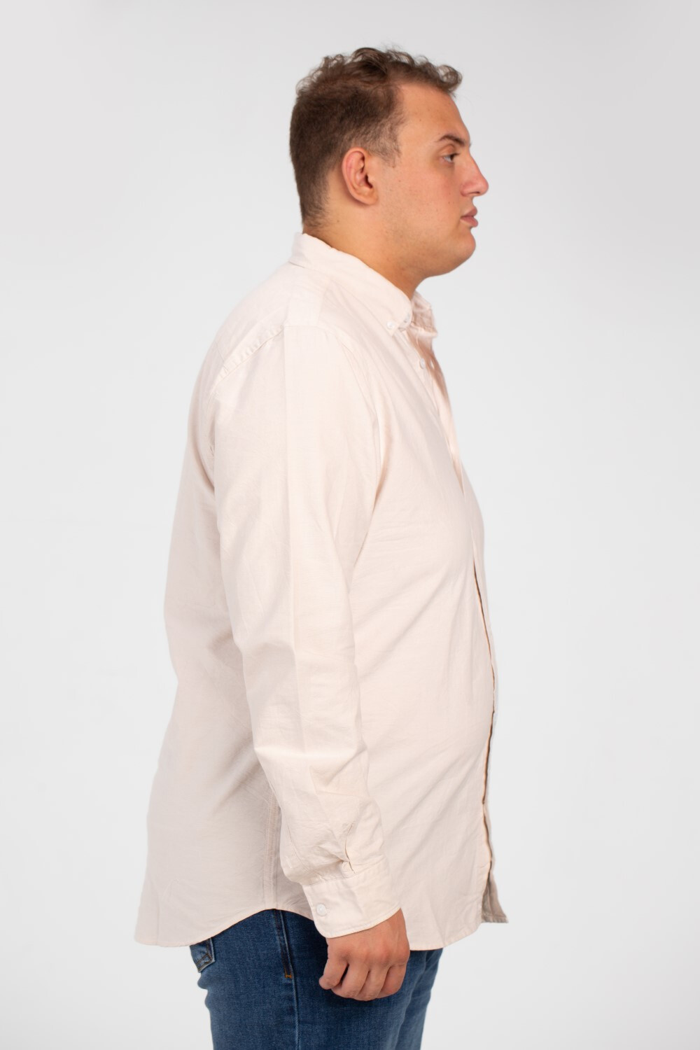 Men's Basic Big Size Shirt with Long Sleeves And Basic Details