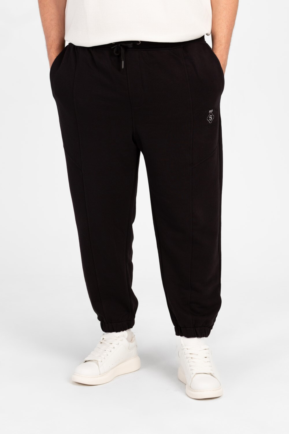 Men's Big Size Melton Basic Sweatpants With Side Pockets