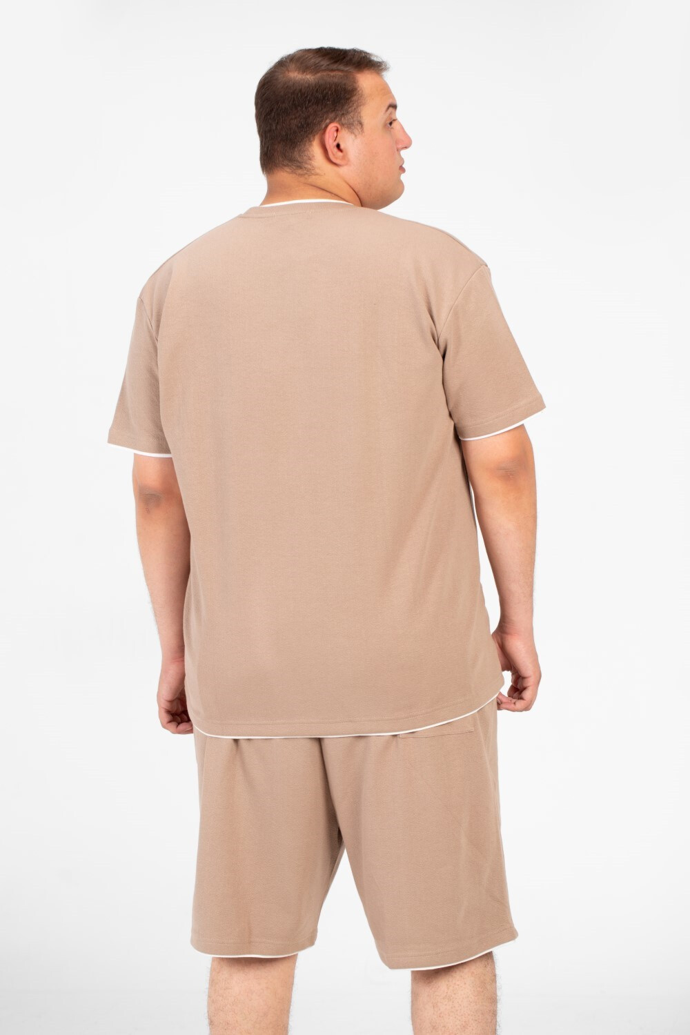 Men's Big Size Basic Fashion Outfit Set Short Sleeve T-Shirt And Short