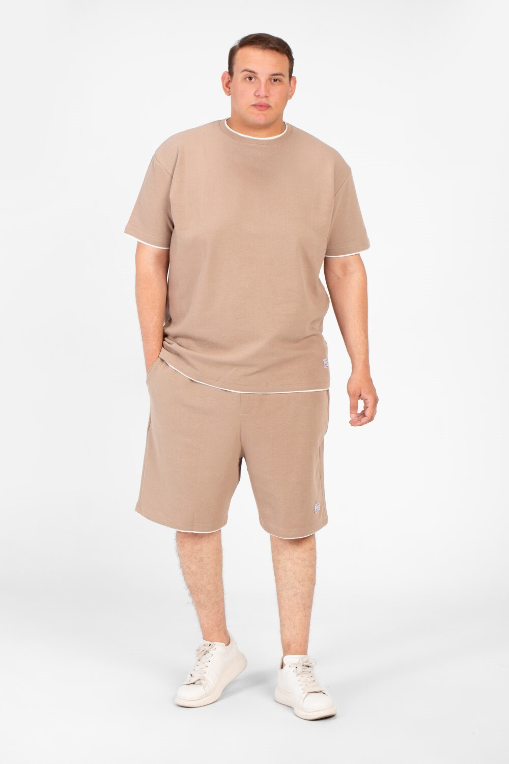 Men's Big Size Basic Fashion Outfit Set Short Sleeve T-Shirt And Short