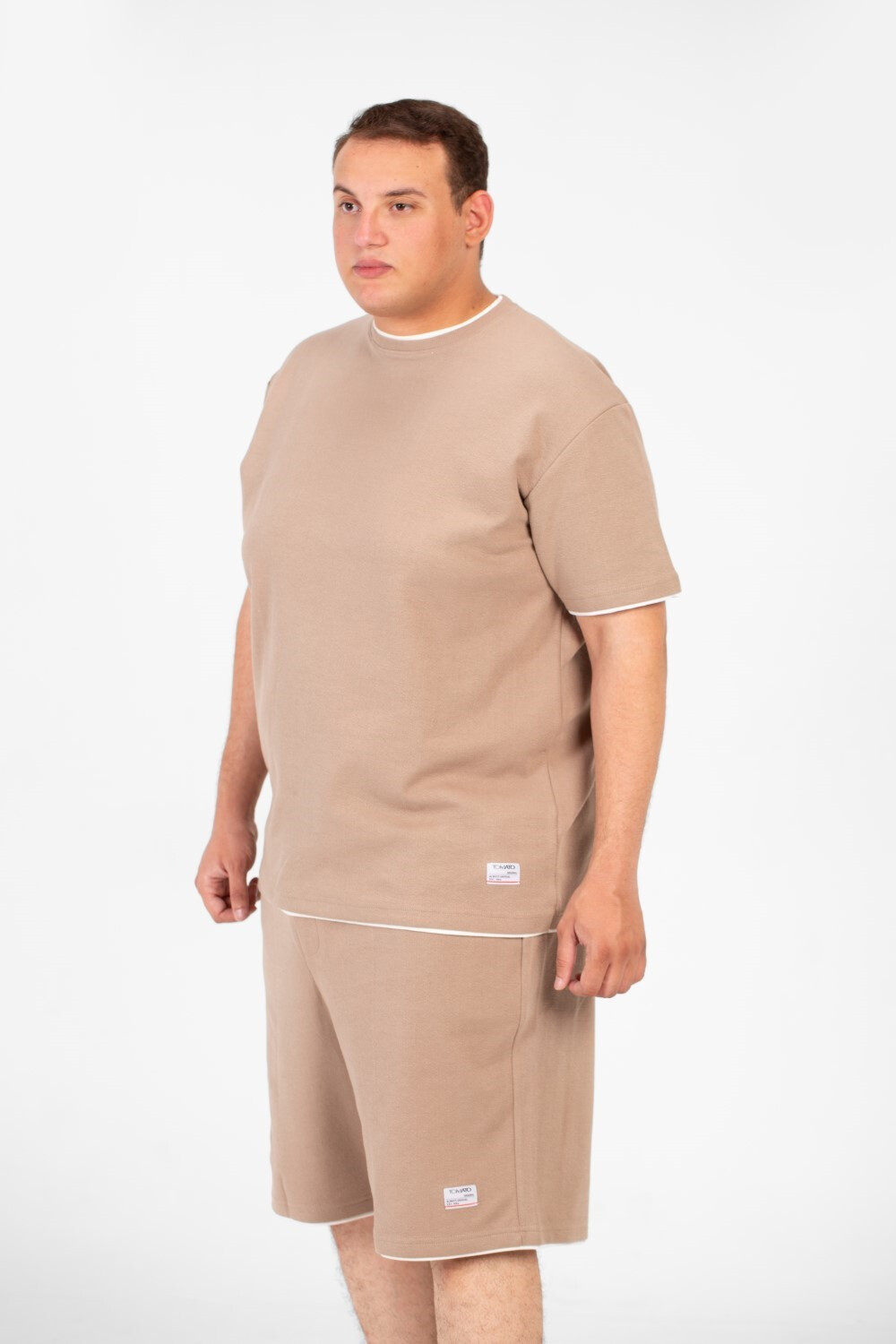 Men's Big Size Basic Fashion Outfit Set Short Sleeve T-Shirt And Short