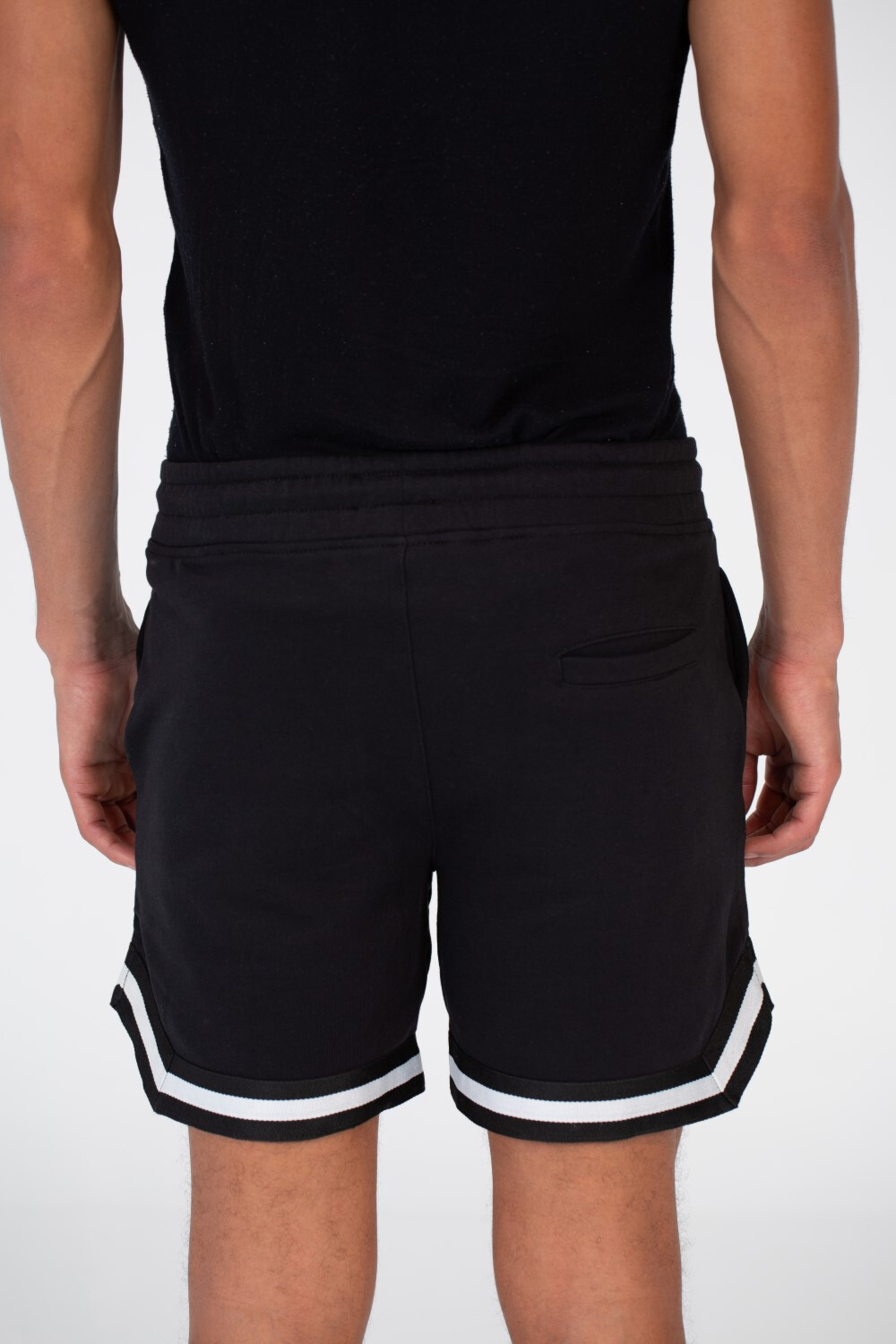 Men's Melton Short With A Print On The Front And Elastic In The Middle