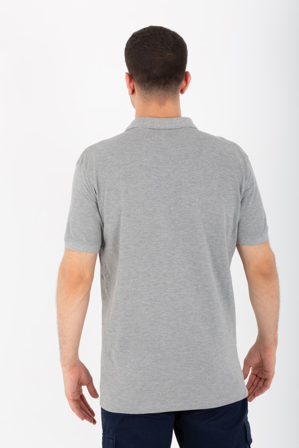 Mens Slim Fit Polo T-Shirt With Front Print And Short Sleeves