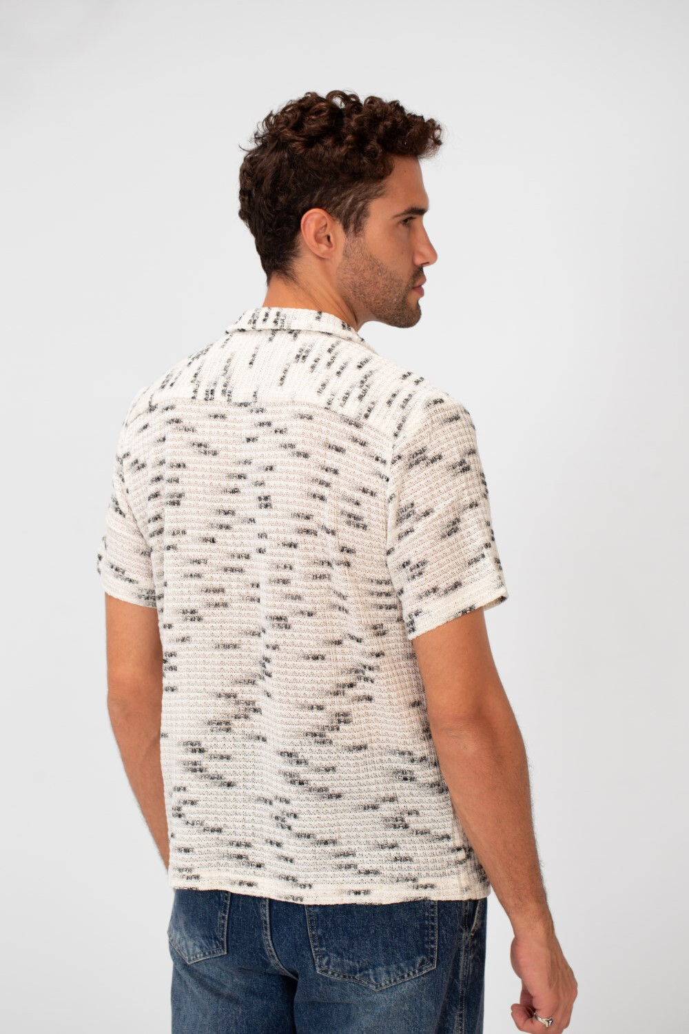 Men's Short Sleeve Slim Fit Transparent Modern Mesh Shirt