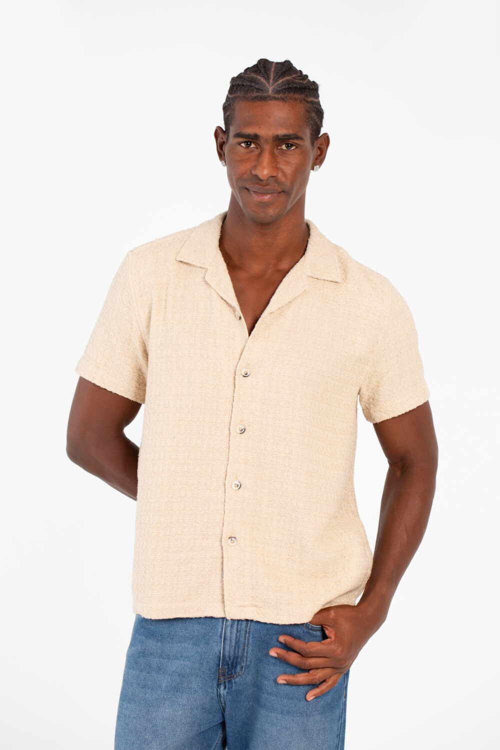 Men's Basic Slim Fit Mesh Half Sleeve Shirt With High Quality Material