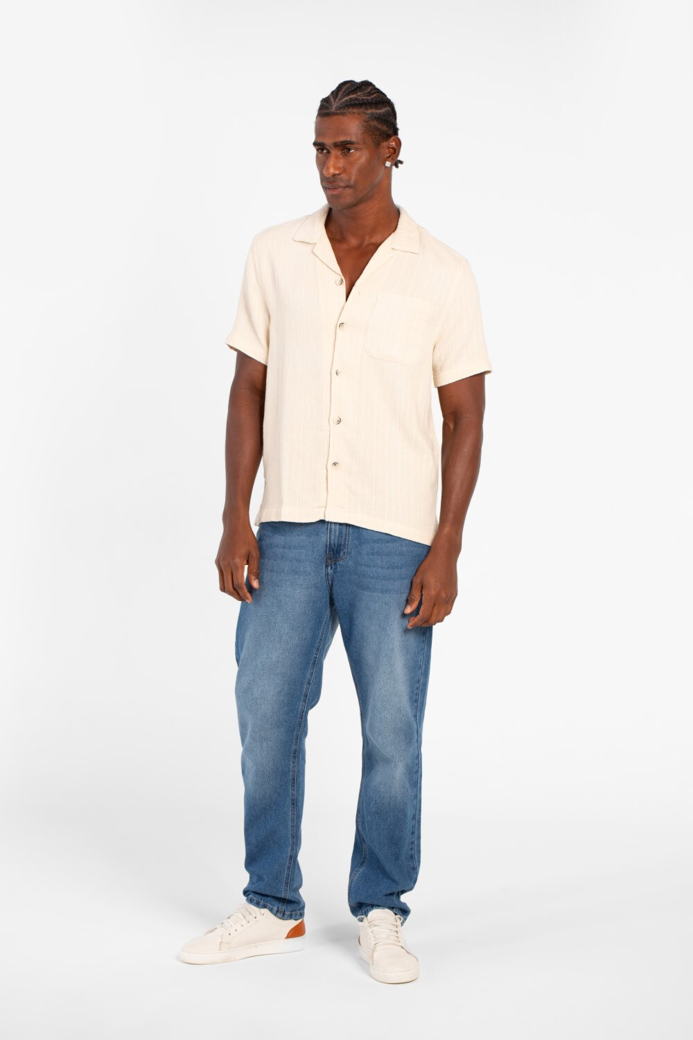 Men's Basic Slim Fit Mesh Short Sleeve Shirt With Front Pocket