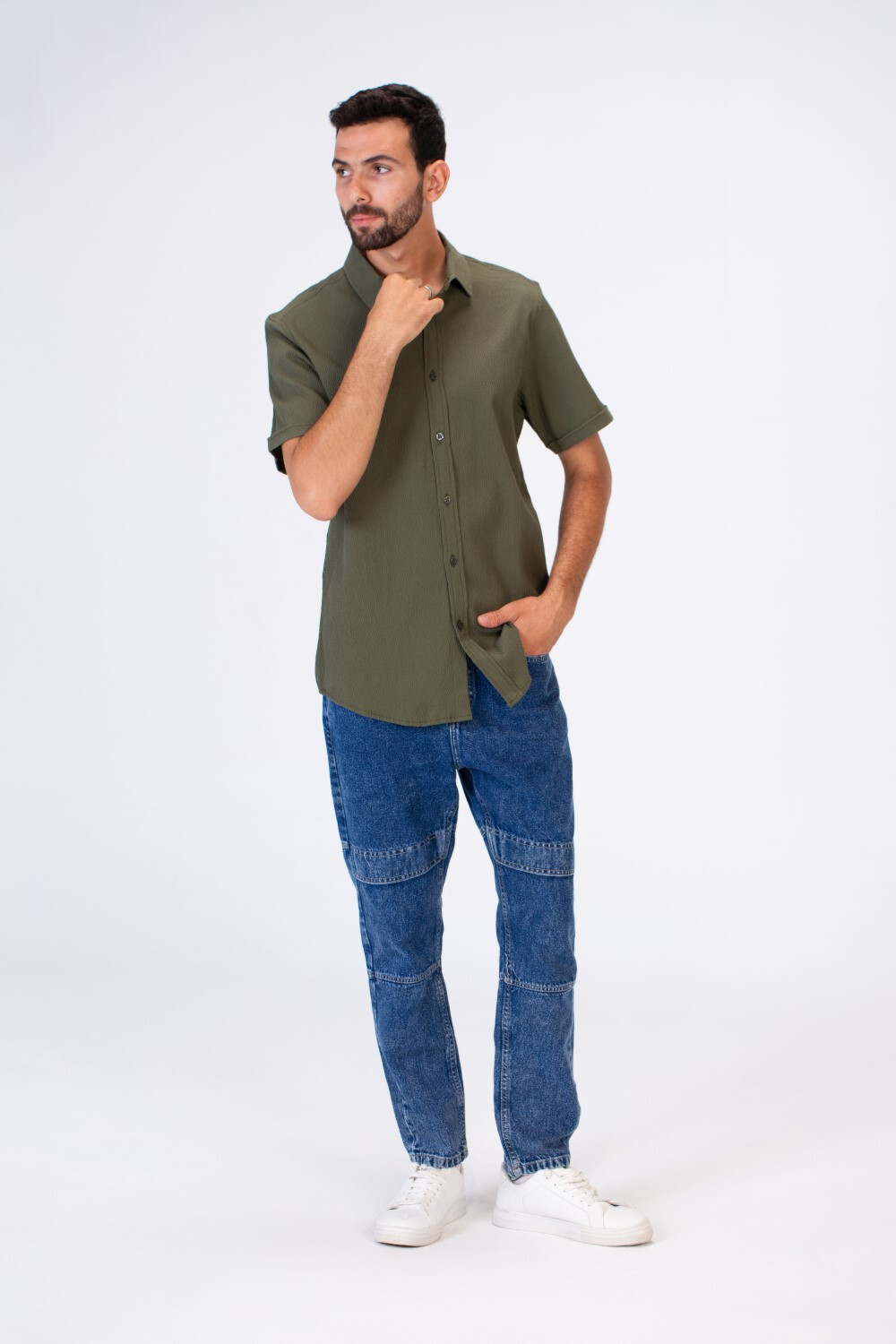 Men's Slim Fit Basic Plain Short Sleeves Shirt With Comfortable Fit