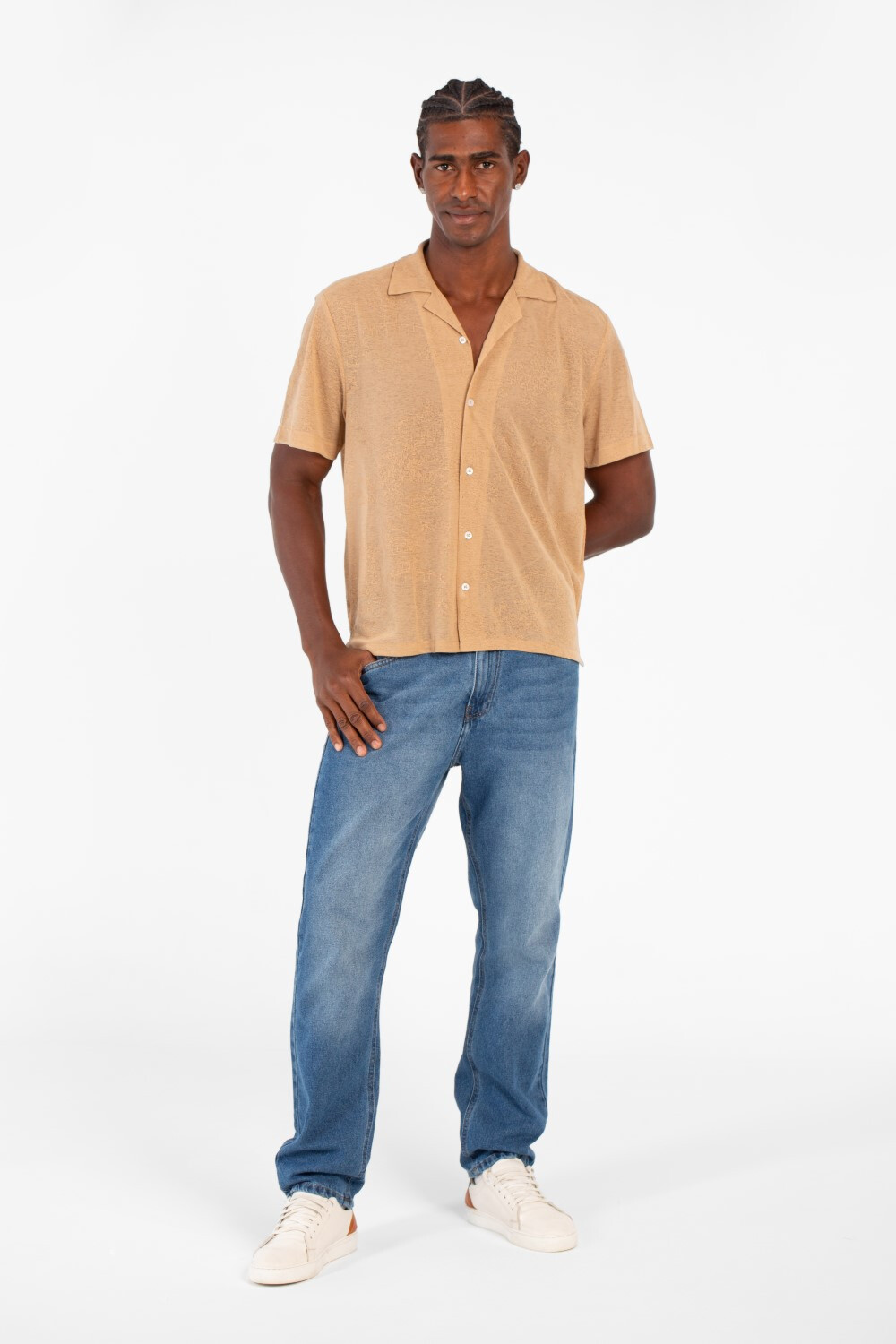 Men's Basic Slim Fit Half Sleeve Transparent Mesh Shirt