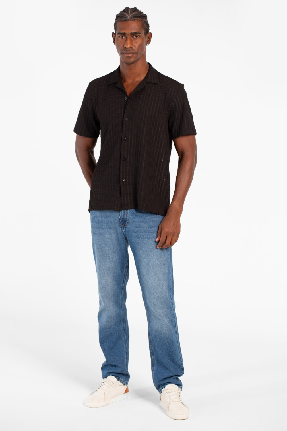 Men's Modern Slim Fit Basic Short Sleeve Mesh Breathable Shirt