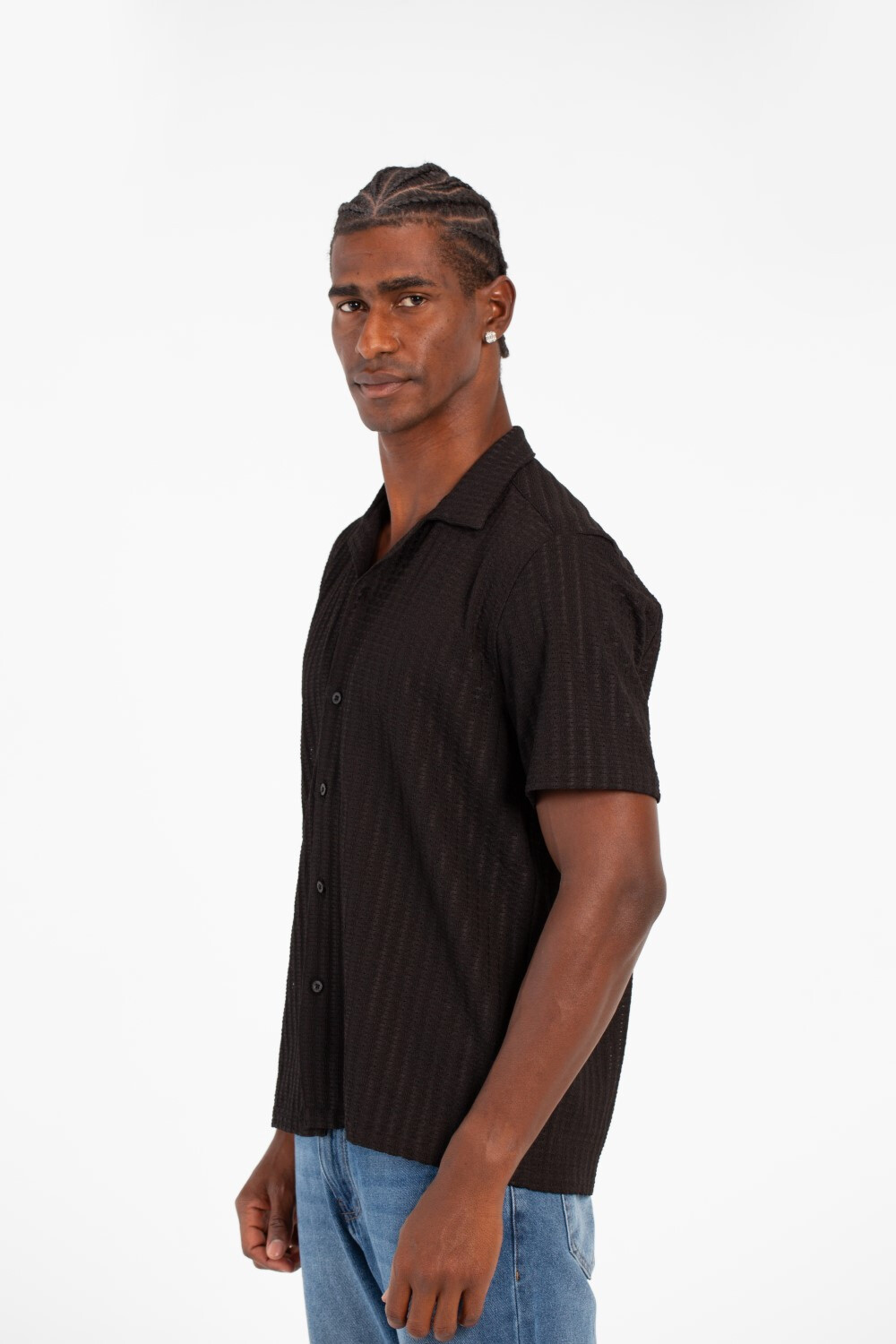 Men's Modern Slim Fit Basic Short Sleeve Mesh Breathable Shirt