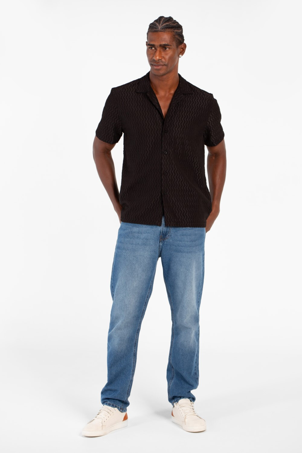 Men's Basic Button Down Short Sleeve Slim Fit Breathable Shirt