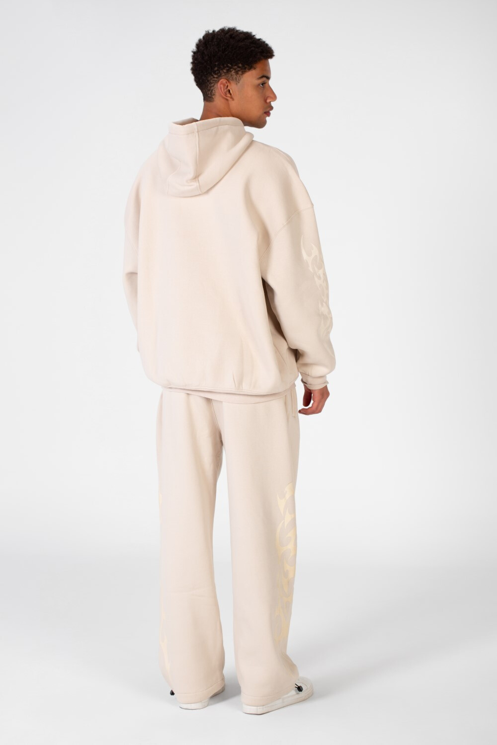 Men's Hooded Printed Sweatshirt Made From Melton Material