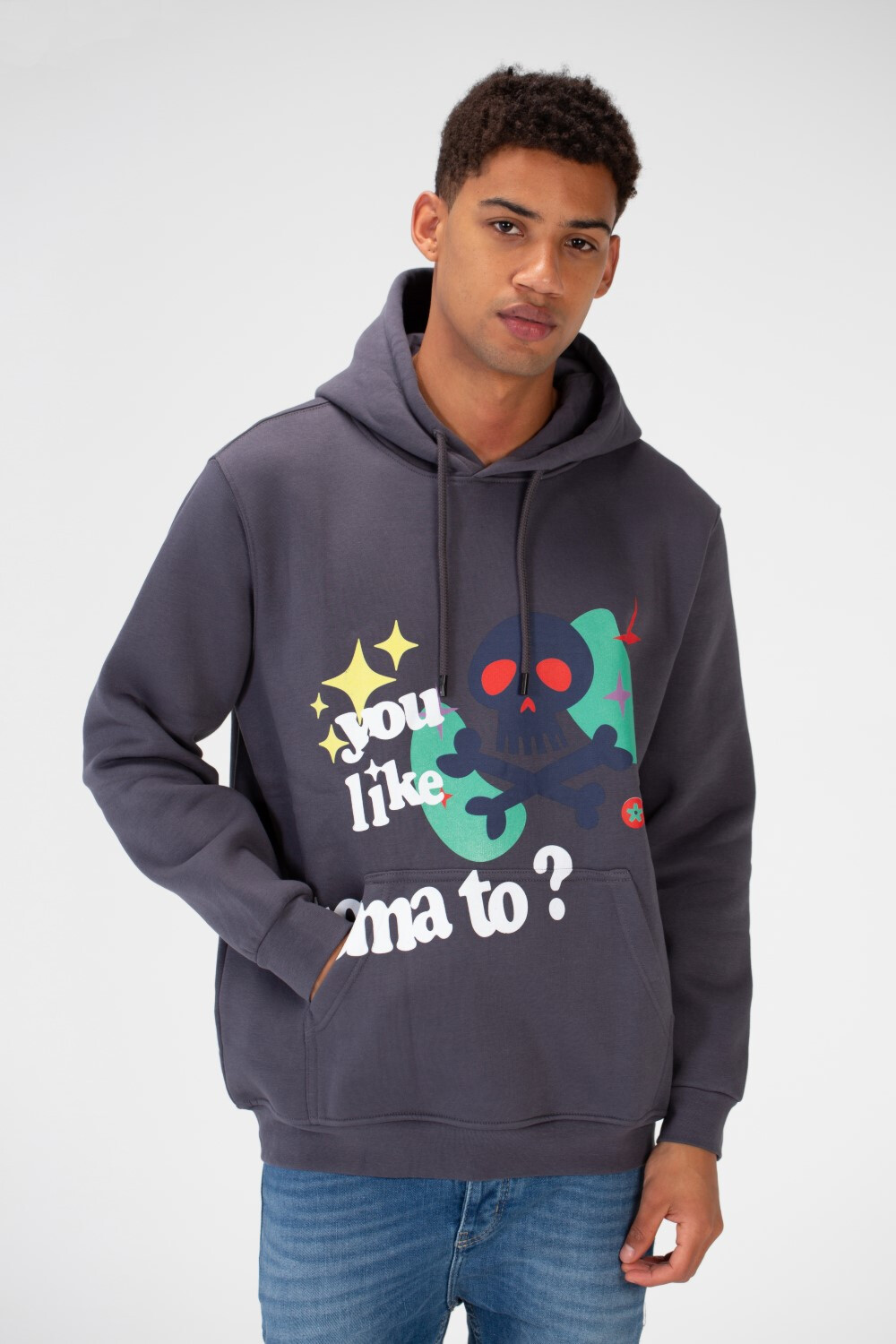 Men's Hoodie Sweatshirt Printed With A Melton Material