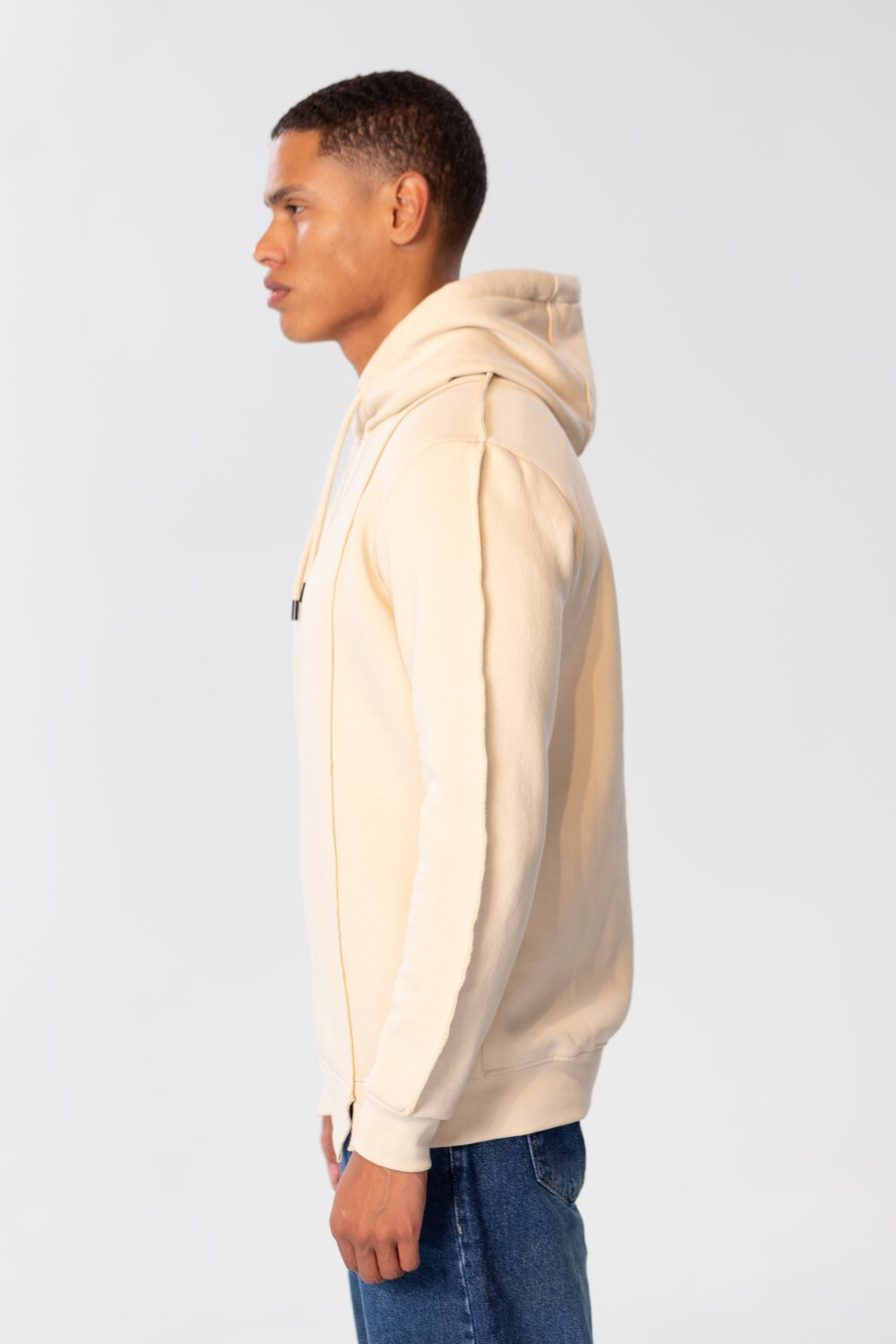 Men's Basic Plain Sweatshirt With Hood And Long Sleeves