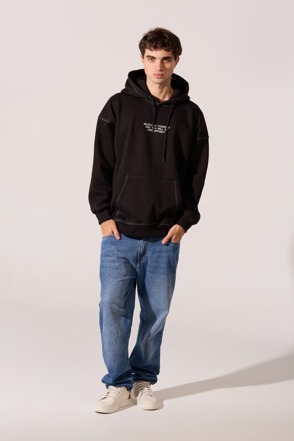 Men's Oversized Hooded Milton Sweatshirt With Front Print