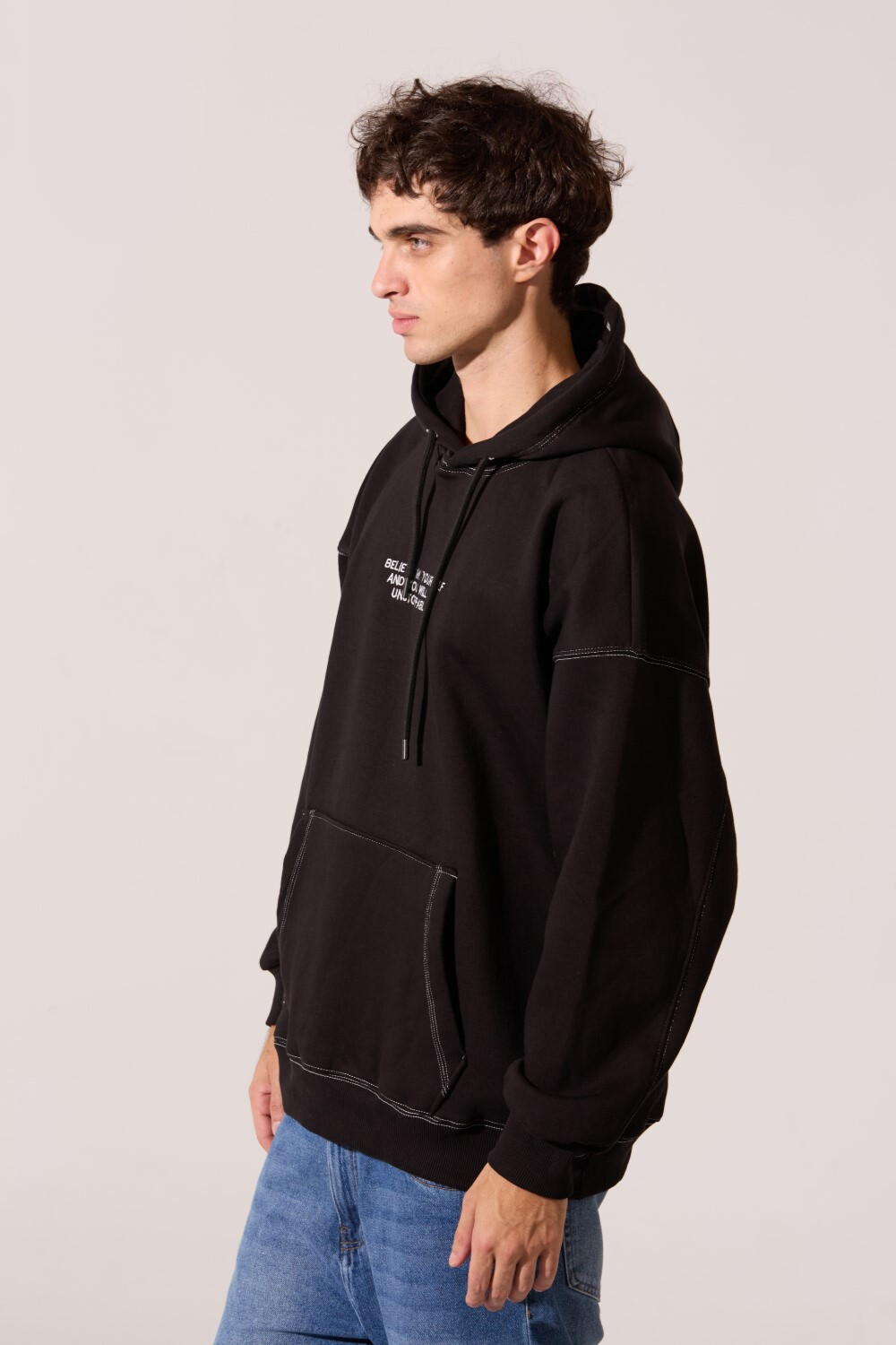 Men's Oversized Hooded Milton Sweatshirt With Front Print