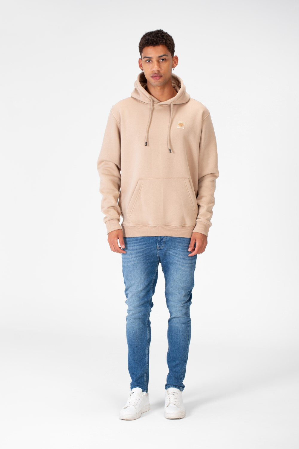 Men's Basic Plain Hoodie Sweatshirt With Pocket And Tomato Badge On The Front
