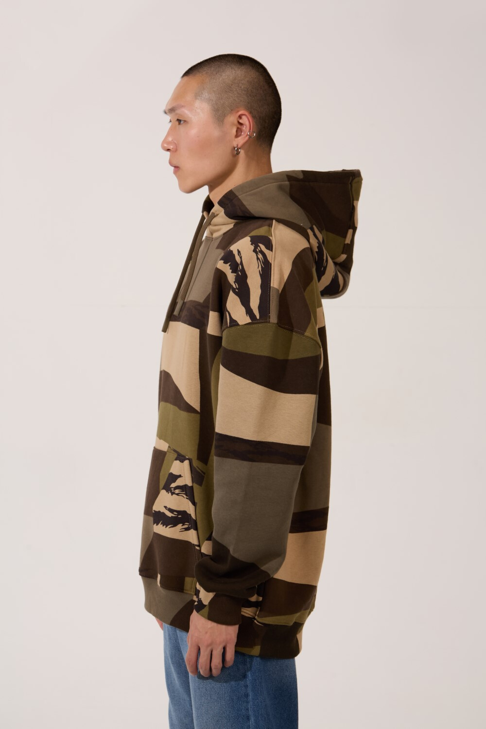 Men's Army Regular Fit Milton Long Sleeves Hoodie Sweatshirt With Front Pocket