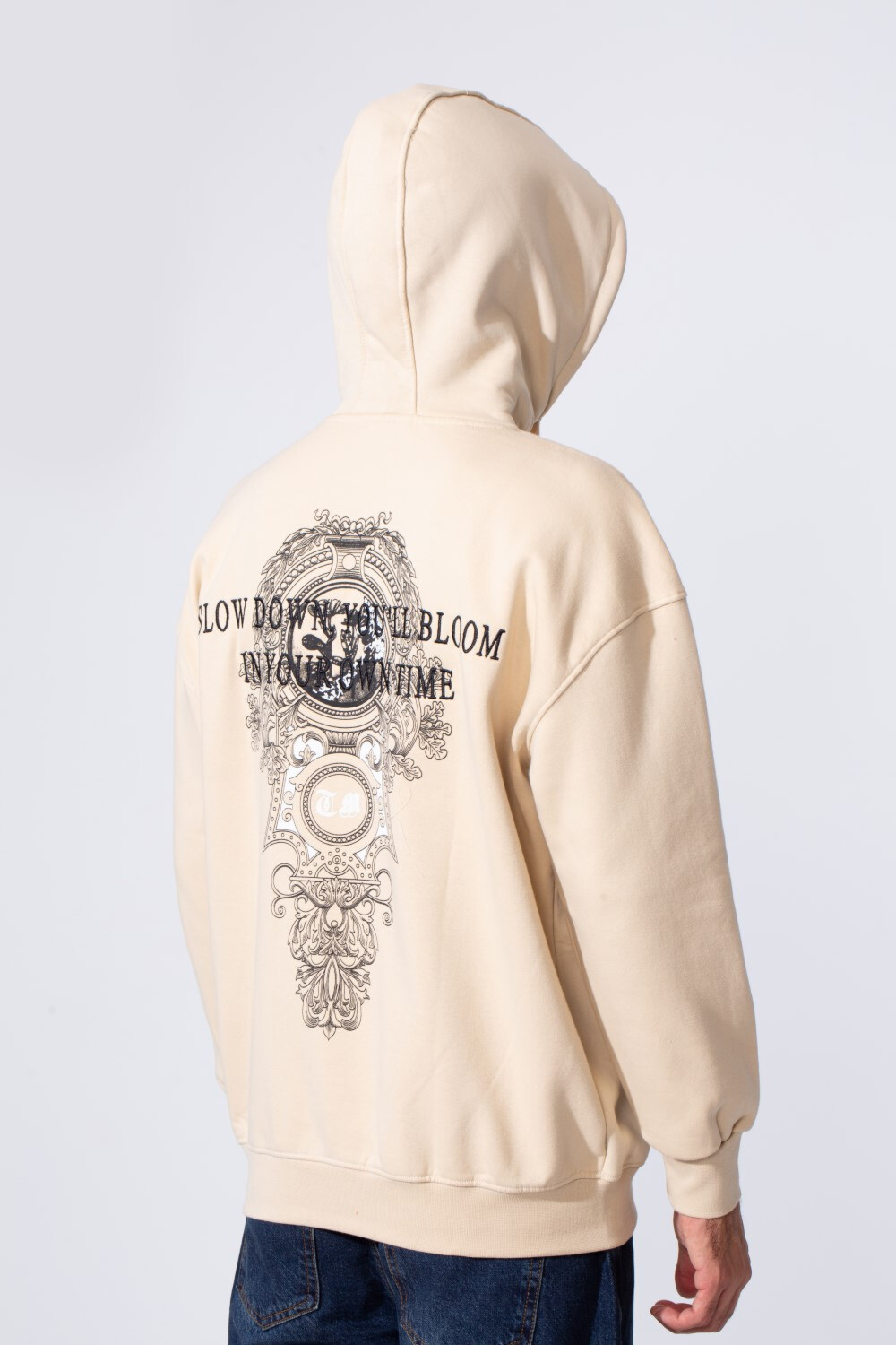 Men's Oversized Milton Printed Hoodie Sweatshirt With Front Pocket