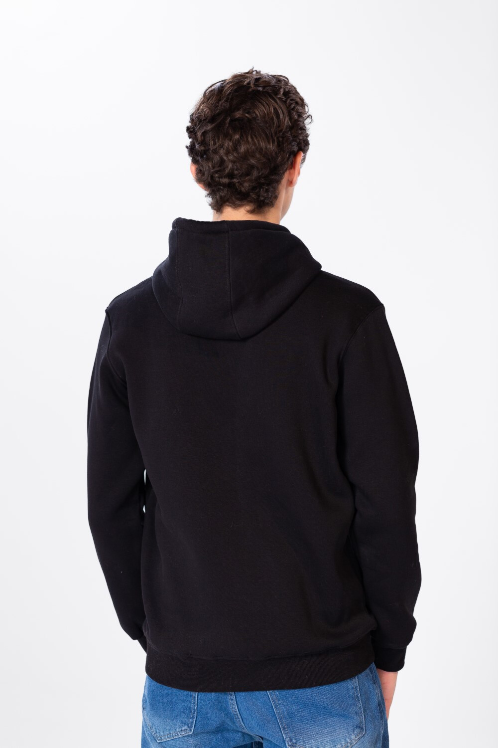 Men's Long Sleeve Hooded Sweatshirt Made Of Practical Melton Material