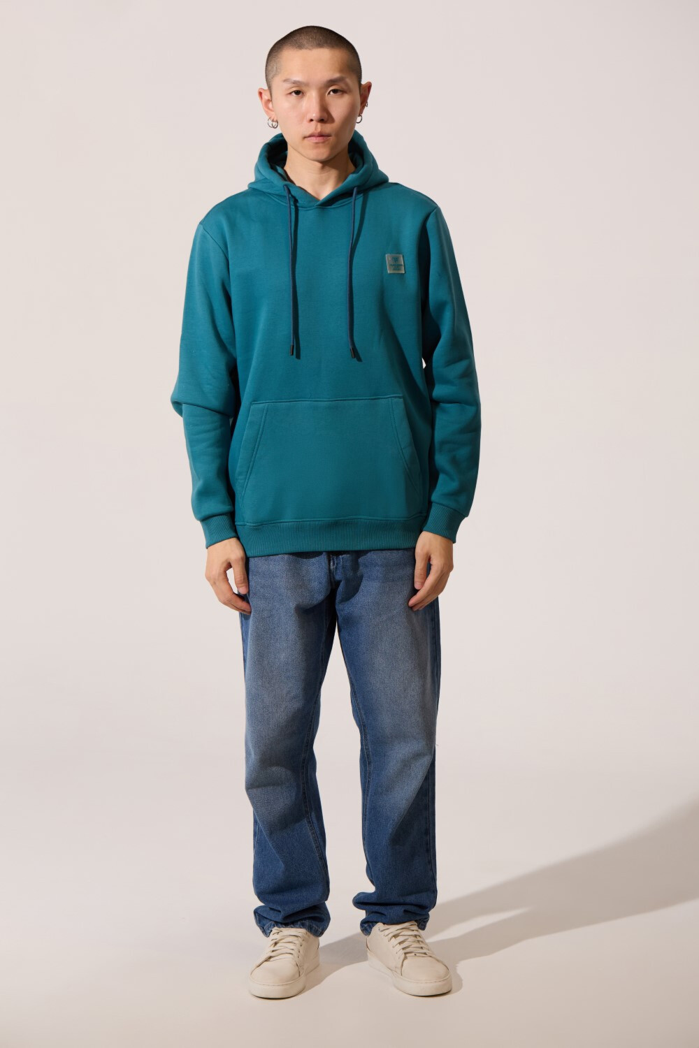 Men's Tomato Basic Slim Fit Hooded Long Sleeve Sweatshirt With Front Pocket