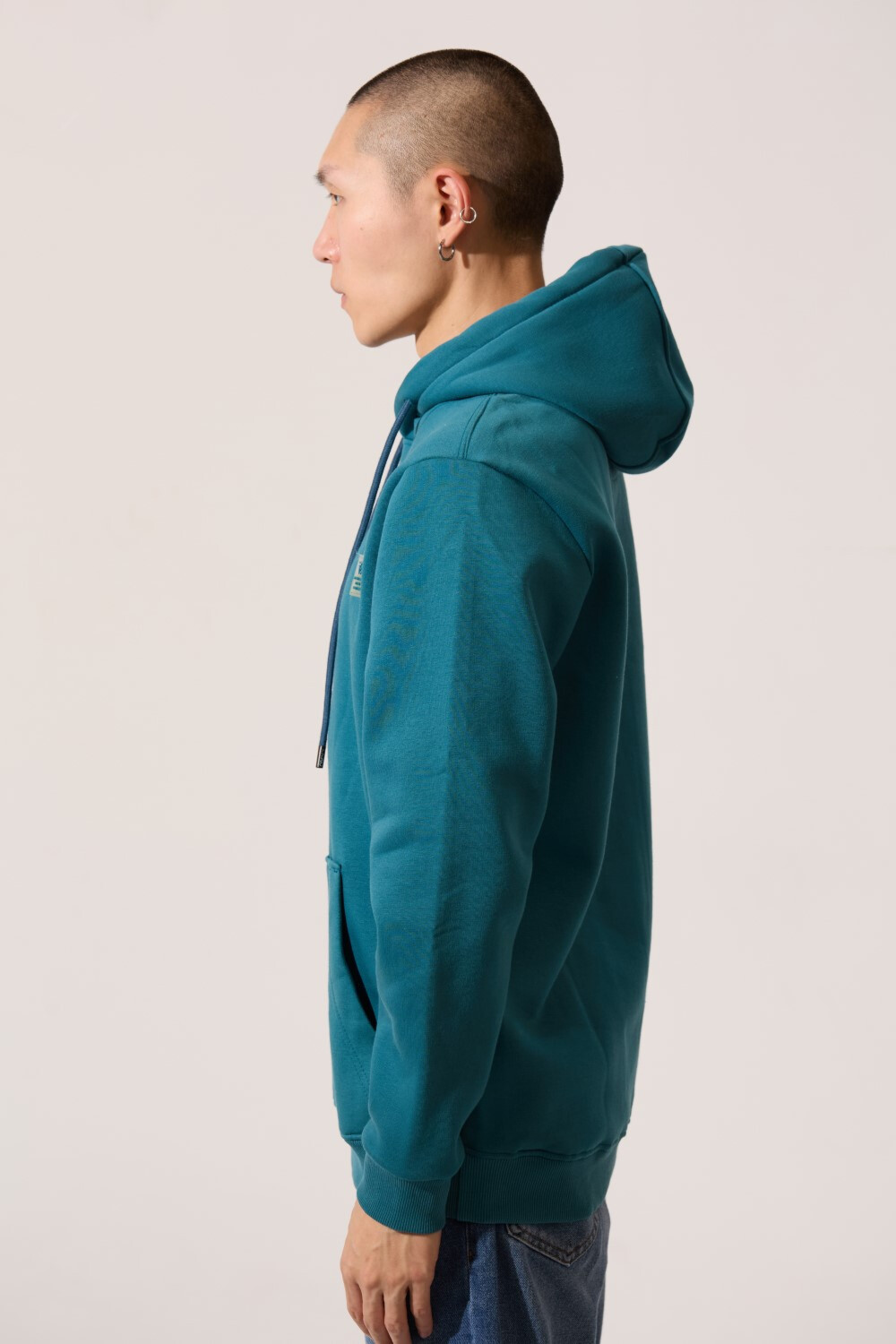 Men's Tomato Basic Slim Fit Hooded Long Sleeve Sweatshirt With Front Pocket