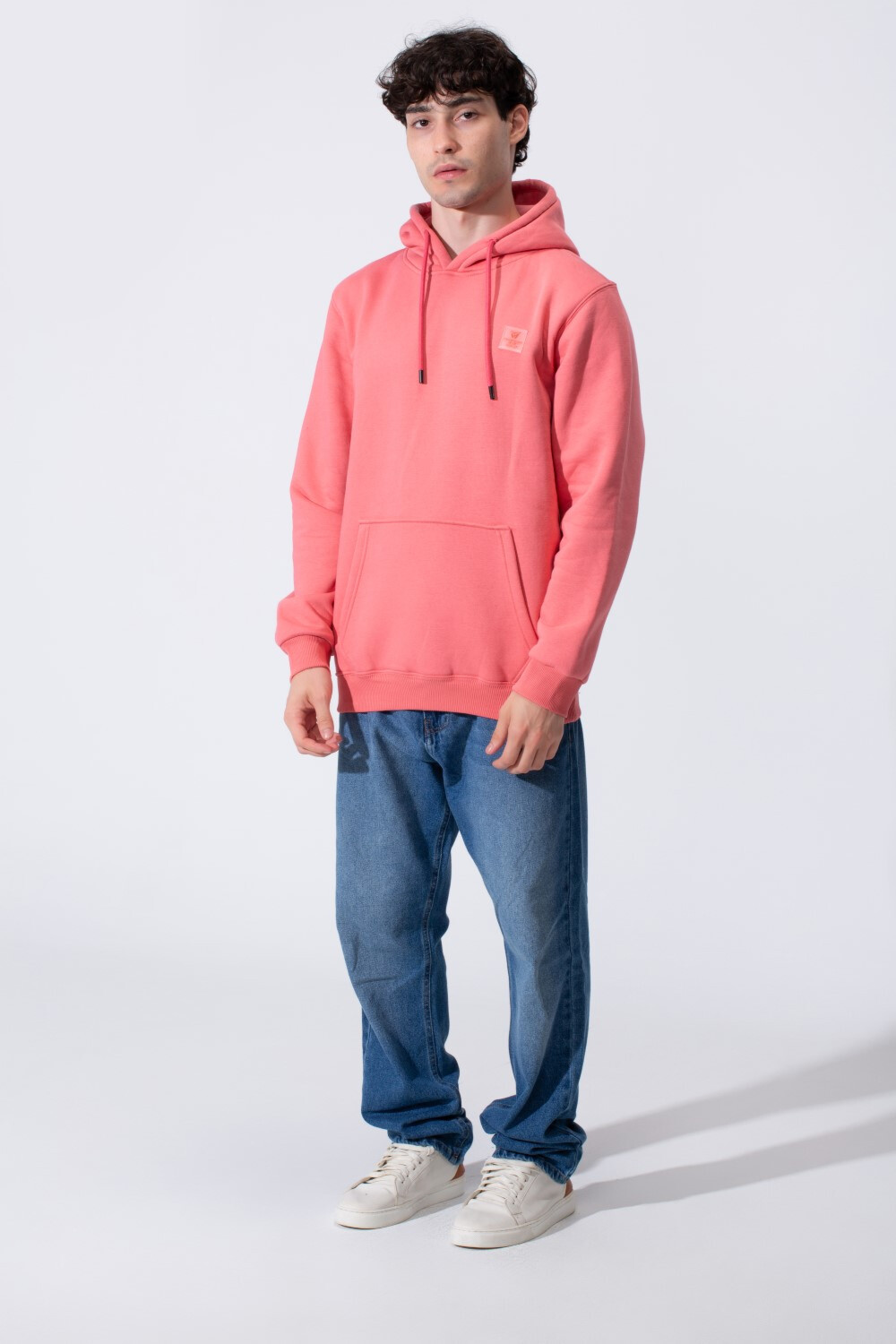 Men's Tomato Basic Slim Fit Milton Hoodie Sweatshirt With Front Pocket And Long Sleeves