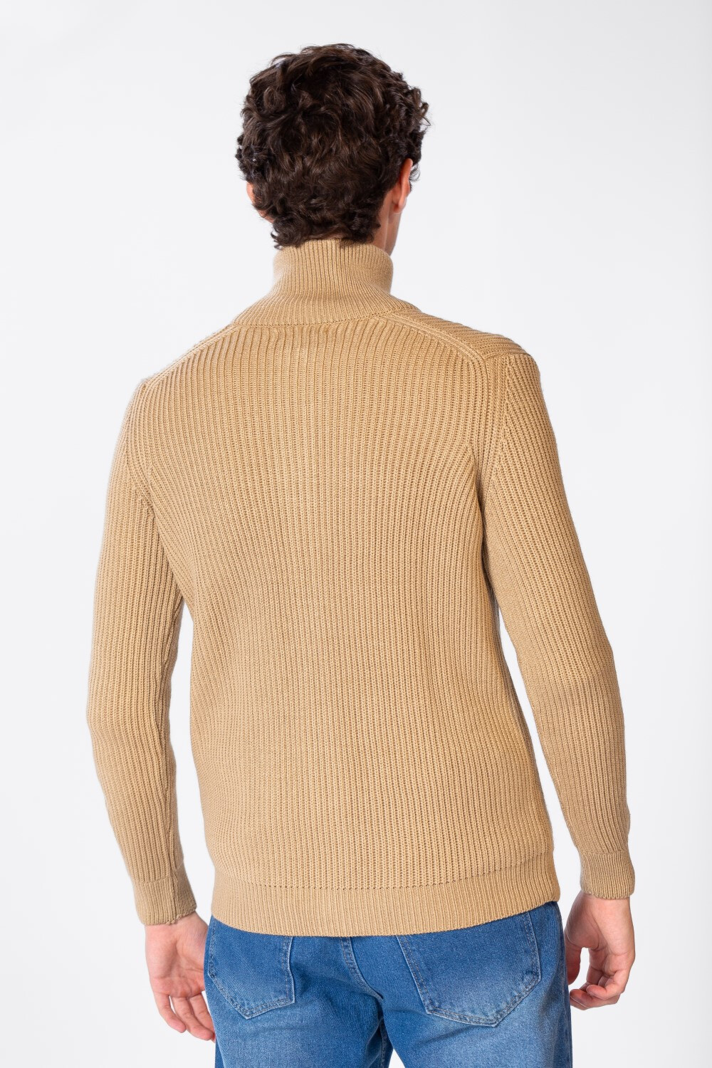 Men's Pullover With Zippers And Pockets With High Collar