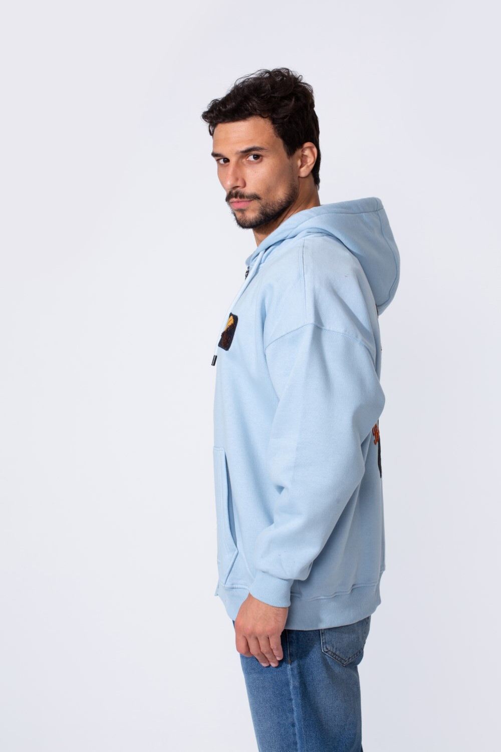 Men's Oversized Milton Zip-Up Sweatshirt With Back Print And Hood