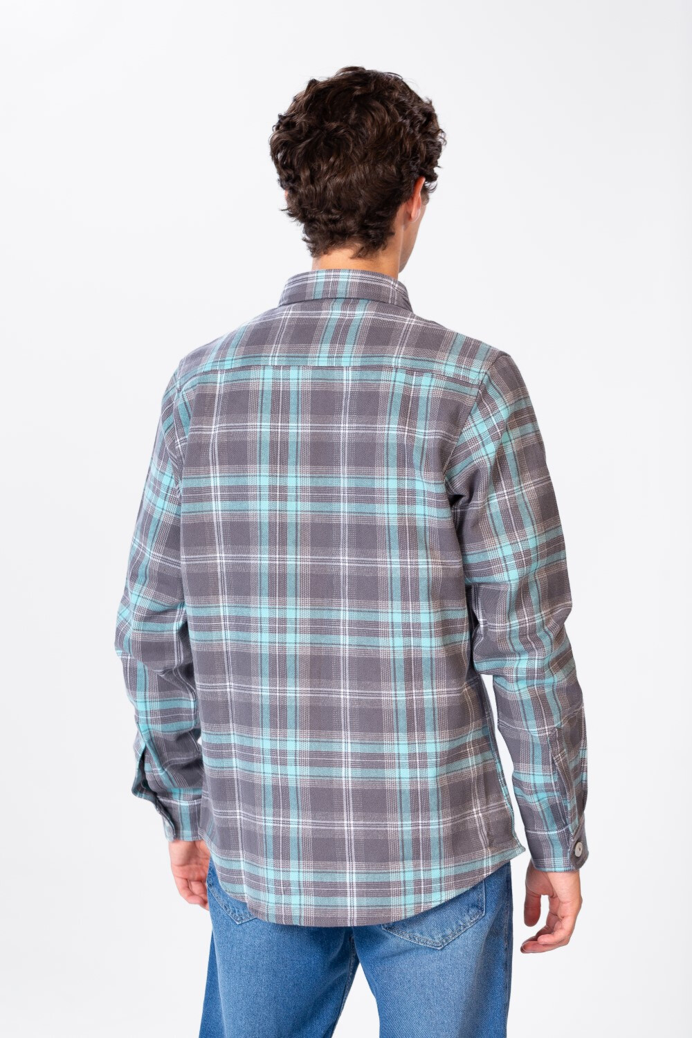 Men's Checked Shirt With Buttons And Front Pockets