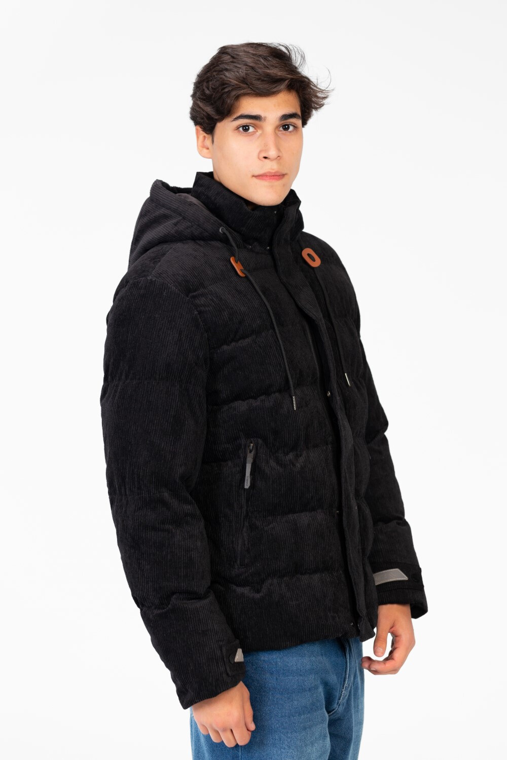 Men's Long Sleeved Velvet Hood Jacket