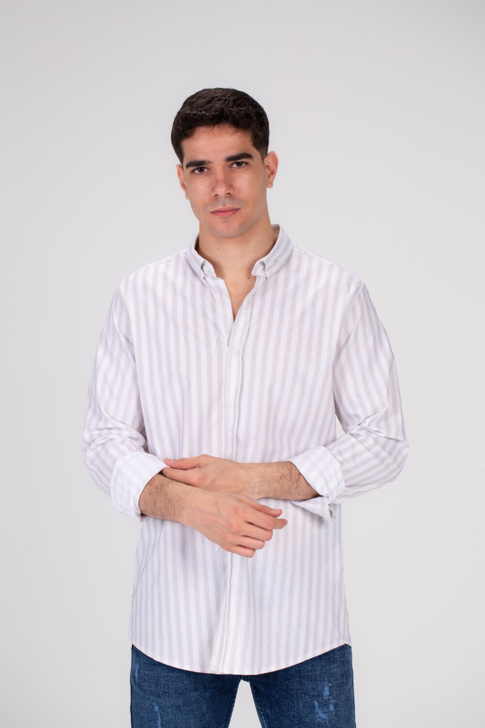 Men's Cotton Regular Fit Striped Details Long Sleeves Shirt Perfect For Any Casual Occasion