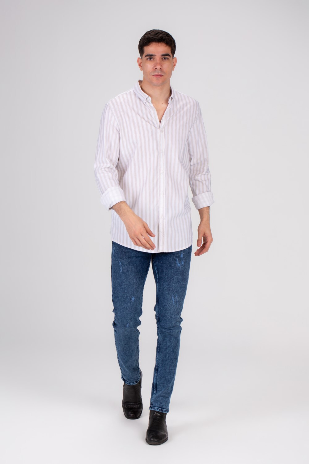 Men's Cotton Regular Fit Striped Details Long Sleeves Shirt Perfect For Any Casual Occasion