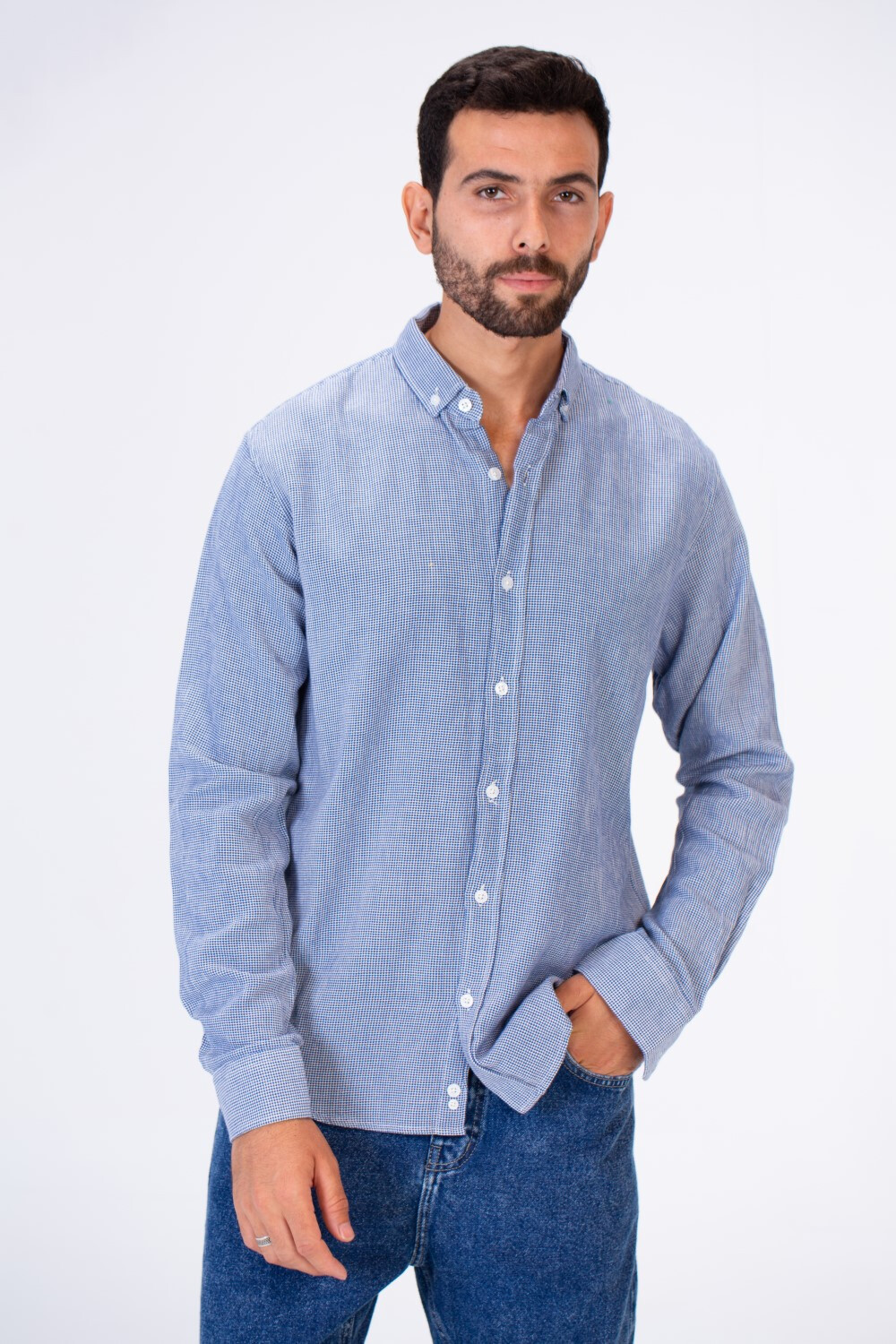 Men's Basic Plain Slim Fit Long Sleeve Shirt