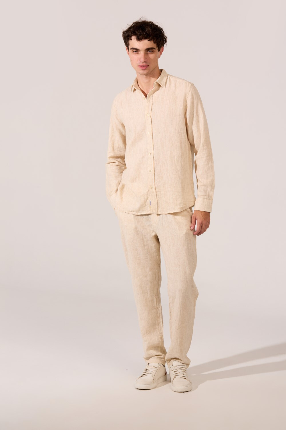 Men's Basic Slim Fit Comfort Fit Outfit Set Long Sleeve Shirt And Pants