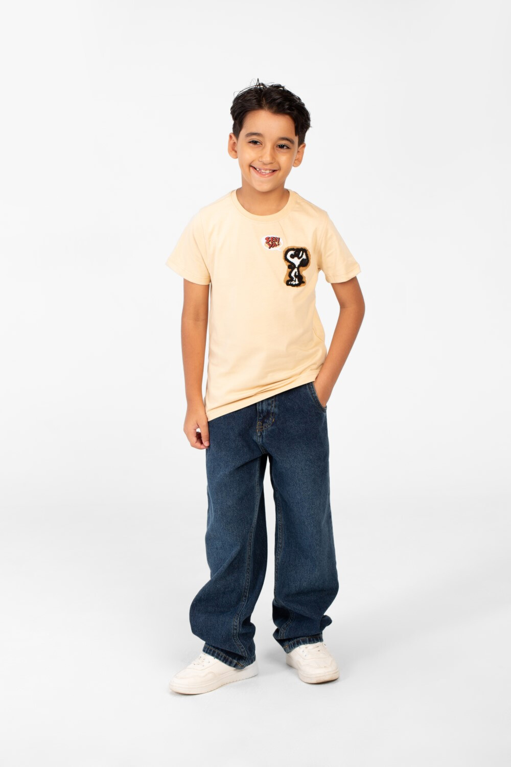 Boy's Tomato Summer Short Sleeves T-Shirt With Round Neck And Front Print