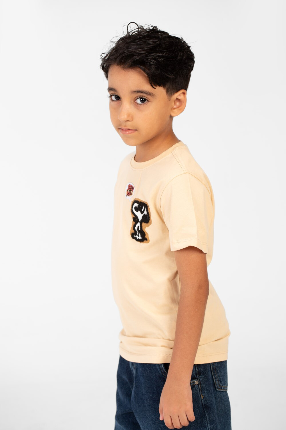 Boy's Tomato Summer Short Sleeves T-Shirt With Round Neck And Front Print