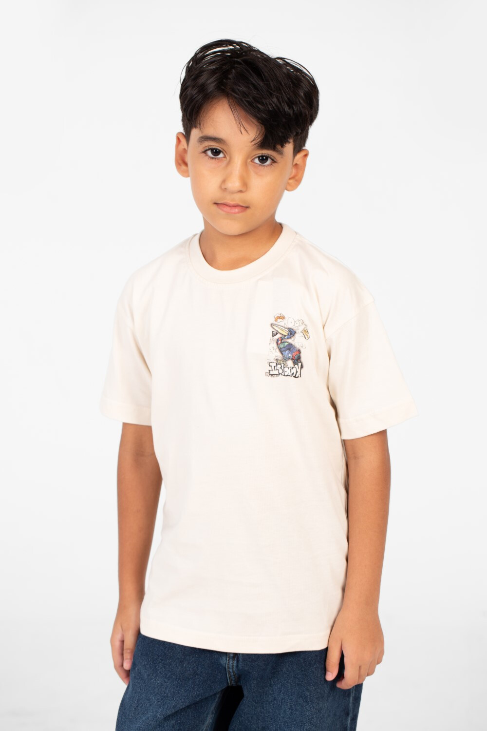 Boy's Oversized Printed Round Neck Half Sleeve Fashion T-Shirt