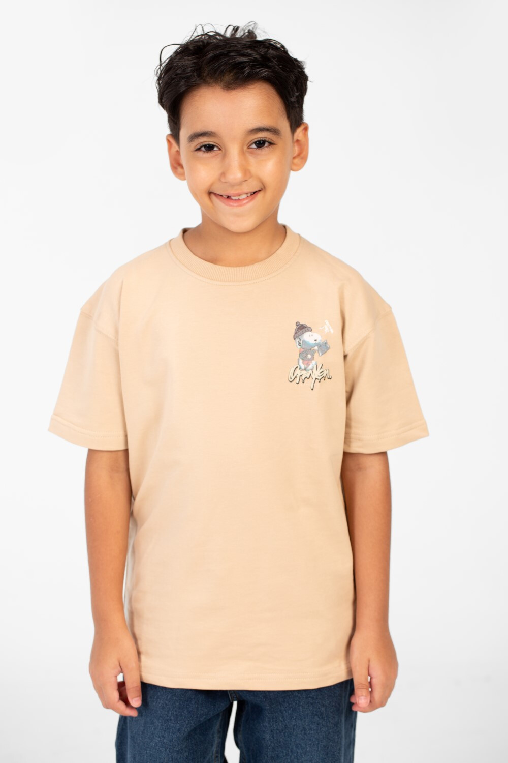 Boy's Summer Melton Oversized Crew Neck Short Sleeve T-Shirt